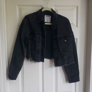 Garage Black Cropped Denim Jacket